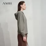 AMII Minimalist Women Hoodie Cotton 2025 Autumn Streetwear Sweatshirts Letter Embroidery Loose Hoodies Casual Pullover 12543134 - AliExpress - Image 6