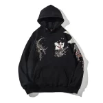 2024 New Japanese Style Fox Embroidery Black Hoodie Fashion Men Harajuku Streetwear Pullover Sweatshirt Chinese Vintage Hoodie - AliExpress - Image 5