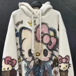 2025 Autumn Winter New Sweet Age-Reducing Cartoon Hooded Sweatshirt For Women's Loose Casual Top Long Sleeved Lace-up Sudaderas - AliExpress - Image 4