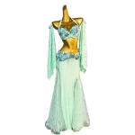 Belly Dance Adult Dress With Rhinestones, High-End Mint Green Bra, Hip Hugging Long Skirt, Samba Women'S Professional Clothing - AliExpress 200000532 - Image 6