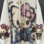 2025 Autumn Winter New Sweet Age-Reducing Cartoon Hooded Sweatshirt For Women's Loose Casual Top Long Sleeved Lace-up Sudaderas - AliExpress - Image 5