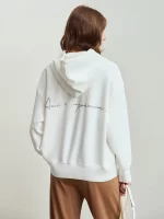 AMII Minimalist Hoodies for Women 2025 Autumn Art Print Letter Drop Sleeve Hooded Female Loose Streetwear Pullover 12413019 - AliExpress - Image 4