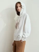 AMII Minimalist Hoodies for Women 2025 Autumn Art Print Letter Drop Sleeve Hooded Female Loose Streetwear Pullover 12413019 - AliExpress - Image 5