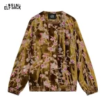 ELFSACK 2025 Spring New Arrivals Retro Elegant Velvet Short Jacket Neo-Chinese Style Goldfish Top - Image 2