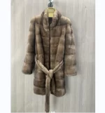 Ladies' casual mink fur coat, warm in winter, fashionable, detachable bottom, three in one jacket - Image 3