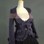 woman jacket spring autumn 2016 vintage Gothic costume office cardigan coat Female Ruffled Bandage tops velveteen Suit jacket - Image 4