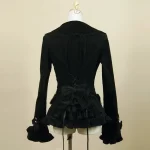 woman jacket spring autumn 2016 vintage Gothic costume office cardigan coat Female Ruffled Bandage tops velveteen Suit jacket - Image 3