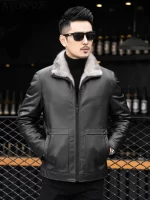 AYUNSUE100% Natural Cow Leather Jacket Men Winter High-end Mink Fur Liner Coat Warm Genuine Leather Jackets Man Chaquetas Hombre - Image 4