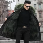 Tcyeek Fox Fur Lined Long Parka Real Fur Coat Winter Jackets for Men Clothing Coldproof Men's Coats Liner Detachable Streetwear - Image 5
