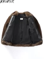 AYUNSUE Luxury Real Fox Fur Jacket for Men Winter High-end Natural Fur Coat Short Warm Fox Fur Coats Jackets Casaco Masculino - Image 5