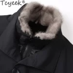 Tcyeek Natural Mink Fur Coat Winter Jacket Mid-length Men's Parka Warm Real Fur Coats 2025 Trench Coat Men Clothes Slim Fit - Image 3