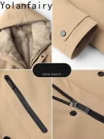 YOLANFAIRY Luxury 2025 Natural Fur Parkas Men Winter Detachable Mink Fur Liner Jacket for Man Warm Hooded Real Fur Coat High-end - Image 3
