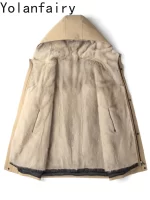 YOLANFAIRY Luxury 2025 Natural Fur Parkas Men Winter Detachable Mink Fur Liner Jacket for Man Warm Hooded Real Fur Coat High-end - Image 2