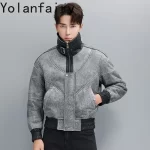 YOLANFAIRY Luxury Winter Natural Fur Coat Man High-end Men's Short Genuine Leather Jacket Motorcycle Warm Lambskin Fur Cpats - Image 3