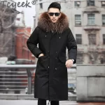 Tcyeek Fox Fur Lined Long Parka Real Fur Coat Winter Jackets for Men Clothing Coldproof Men's Coats Liner Detachable Streetwear - Image 4