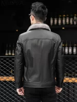 AYUNSUE100% Natural Cow Leather Jacket Men Winter High-end Mink Fur Liner Coat Warm Genuine Leather Jackets Man Chaquetas Hombre - Image 5