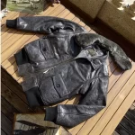 G1-style Shadow Navy Submarine Officer Baicha Xin Genuine Leather Jacket Detachable Wool Collar Cotton-Padded Warm Coat for Men