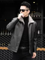 AYUNSUE100% Natural Cow Leather Jacket Men Winter High-end Mink Fur Liner Coat Warm Genuine Leather Jackets Man Chaquetas Hombre - Image 3