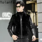 YOLANFAIRY Real Mink Fur Jacket Mens Genuine Leather Sheepskin Mens Clothing 90% Goose Down 10% Goose Feather Coat 2024 Winter - Image 4