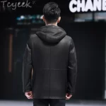 Tcyeek Real Fur Coat Men Mid-length Goatskin Genuine Leather Man Jackets Winter Clothes Warm Lamb Wool Mens Jacket 2025 Hooded - Image 4
