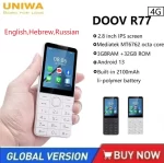 UNIWA DOOV R77 4G Mobile Phone Smart Touch Screen Whatsapp Android 13 Keypad Phones 2.8" 3GB +32GB 2100mAh Phone Hebrew Keyboard