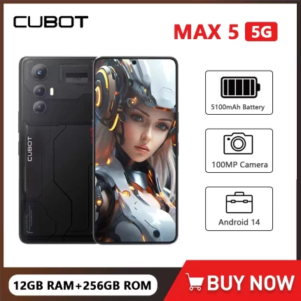 CUBOT MAX 5 Ultra-thin 5G Smartphones 6.95Inch Screen Octa Core 12GB+256GB Android 14 Mobile Phone 5100mAh Battery Gaming Phone