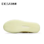 DESAI Leather breathable shoes, versatile and lightweight casual shoes, soft soled men's board shoes - Image 3