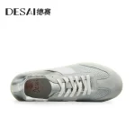 DESAI Leather breathable shoes, versatile and lightweight casual shoes, soft soled men's board shoes - Image 2
