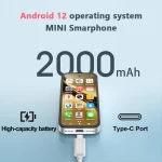 UNIWA Q333 Mini Smartphone Android 4GB RAM 64GB ROM 2000mAh Mobile phone Google Play Store Face ID 4G Small Phone Global Version - Image 6