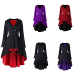 Gothic Steampunk Button Coat Victorian Coat Blazer Outwear Women Personality Button Lace Windbreaker