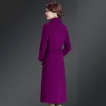 M-5XL New Women Wool Blends Long Coat Autumn Winter 2025 Fashion Lacing Sashes Slim Waist Woolen Jacket Slim Outerwear Female - Image 2