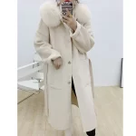 Cashmere Woolen Women Plus Size Coat Long Sleeve Real Fox Fur Hooded Loose Casual Jacket Double-Sided Wool Oversize Overcoat - Image 4