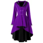 Gothic Steampunk Button Coat Victorian Coat Blazer Outwear Women Personality Button Lace Windbreaker - Image 2