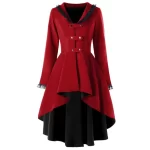 Gothic Steampunk Button Coat Victorian Coat Blazer Outwear Women Personality Button Lace Windbreaker - Image 3