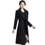 M-5XL New Women Wool Blends Long Coat Autumn Winter 2025 Fashion Lacing Sashes Slim Waist Woolen Jacket Slim Outerwear Female - Image 6