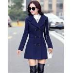 UHYTGF Coat Woman Autumn Winter 2023 Wool Coats For Women Overcoat Double-breasted Woolen Jackets For Women Outerwear M-3XL 124 - Image 3