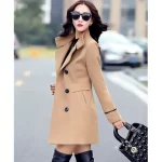 UHYTGF Coat Woman Autumn Winter 2023 Wool Coats For Women Overcoat Double-breasted Woolen Jackets For Women Outerwear M-3XL 124 - Image 2