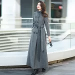 Gray Stand Collar Thickened Woolen Coat Winter Fashion Slimming Long Outerwear for Daily Wear Warm And Stylish New Arrival - Image 3