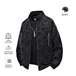 Men clothing PU Leather Jacket for Men winter Fashion Stand Collar Vintage Style Loose Versatile Casual Tie-Dye Men's Jackets - Image 3