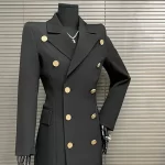 Temperament Women's Trench Coat 2025 Spring Autumn New Black Women's Double-Breasted High Quality Slim Women's Trench Coat H673 - Image 4