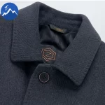 Men's Double-Faced Thick Winter Fashion Jacket Detachable Goose Down Lining Wool Blend Luxury Snow-Ready Thermal Insulation Coat - Image 4