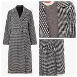 Men's Long Overcoat with Belt Houndstooth Dogstooth Plaid Slim Fit Tuxedo Prom Wedding Groom Suits Set Jacket Blazer Sport Coat - Image 2