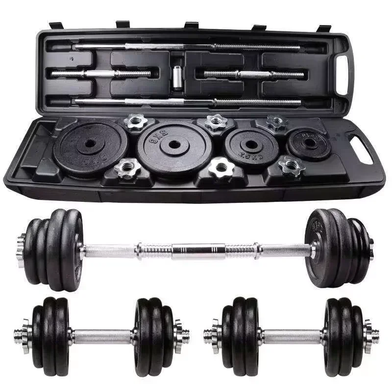kf-S0b15823d40264c28b5a83f6682f5d012E 10kg 15kg 20kg 30kg Gym Home Weightlifting Dumbbells with Box Painted Black Painted Cast Iron Dumbbells Barbell Set. - Image 1