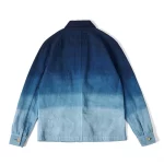 Vintage Herringbone Cargo Indigo Jacket Men Spring Autumn New Lapel Multi-pocket Gradient Blue Dyed Jacket Casual Cardigan Coat - Image 3