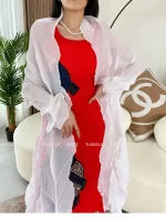 YUDX Pleated French High Quality Women Trench Coat Solid Color Jacket 2024 Autumn New Handmade Pleated Shawl Knee Length - Image 2