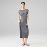 Miyake Pleated Splicing Dress 2025 Spring and Summer New Temperament Round Neck Sleeveless Comfortable Casual Peplum Long Skirt - Image 4