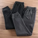 Autumn Winter New American Retro Thick Knitted Sweatpants Men's Simple Elastic Waist Drawstring Sport Casual Ankle-tied Pants