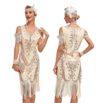 2024 Women's Vintage 1920s Style Sexy Sequin Roaring 20s Gatsby Party Flapper Dress Lady Annual Meeting Party New Year Dress