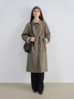 ZIQIAO Plaid British Style Trench Coat Women 2025 Autumn New Retro Mid-length Coat Fashionable All-match Commuting 25ZQ93065 - Image 2