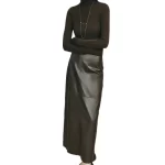 Women's Leather Skirt, Lady Plant Tanned Sheepskin Skirt, Autumn Winter, High Street, Show Thin Hip Skirt - Image 4